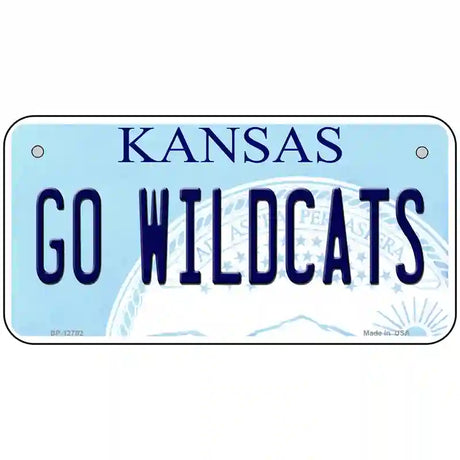 Go Wildcats Kansas Novelty Metal License Plate Tag 6" x 3" (BP)