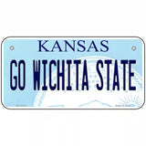 Go Wichita State Novelty Metal License Plate Tag 6" x 3" (BP)