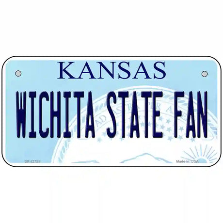 Wichita State Fan Novelty Metal License Plate Tag 6" x 3" (BP)