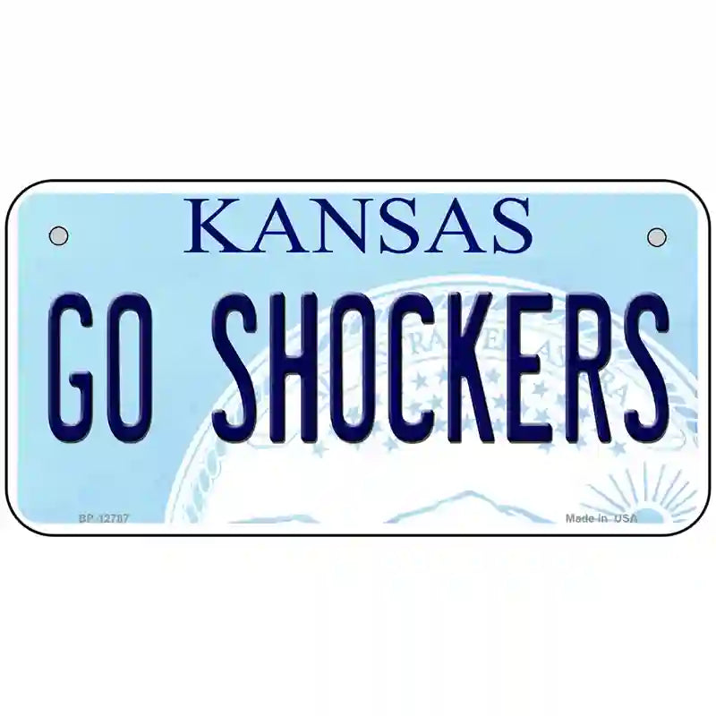 Go Shockers Novelty Metal License Plate Tag 6" x 3" (BP)