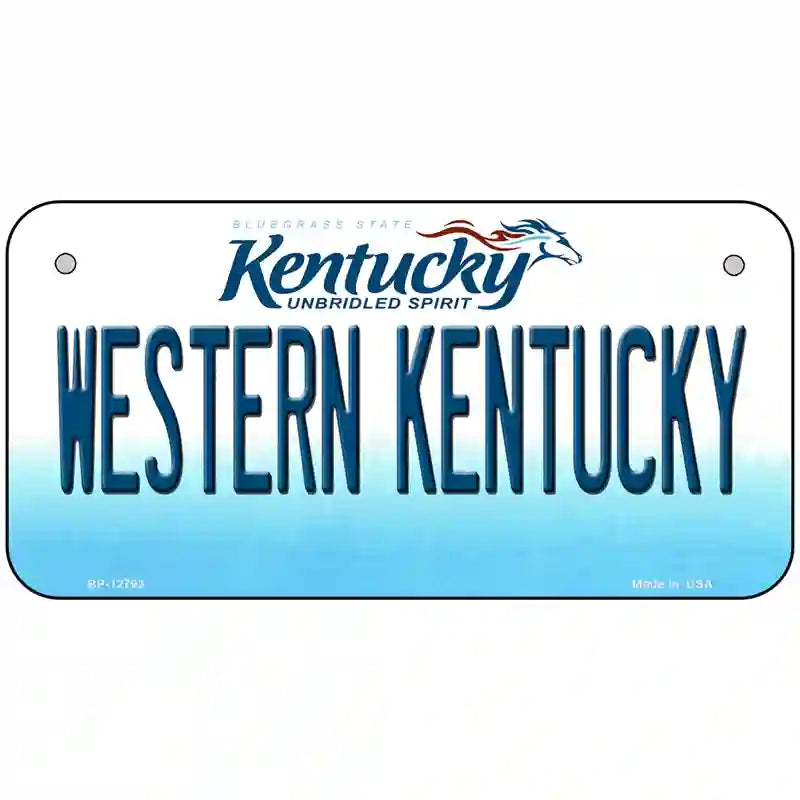 Western Kentucky Novelty Metal License Plate Tag 6" x 3" (BP)