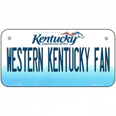 Western Kentucky Fan Novelty Metal License Plate Tag 6" x 3" (BP)