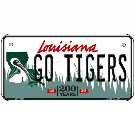 Louisiana Go Tigers Novelty Metal License Plate Tag 6" x 3" (BP)