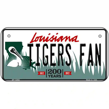 Louisiana Tigers Fan Novelty Metal License Plate Tag 6" x 3" (BP)