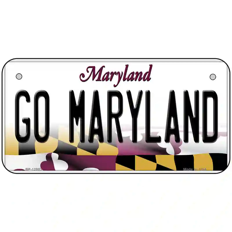 Go Maryland Novelty Metal License Plate Tag 6" x 3" (BP)