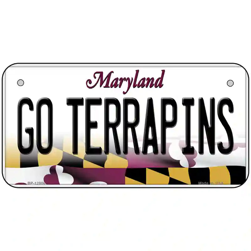 Go Terrapins Novelty Metal License Plate Tag 6" x 3" (BP)