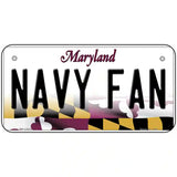 Navy Fan Novelty Metal License Plate Tag 6" x 3" (BP)