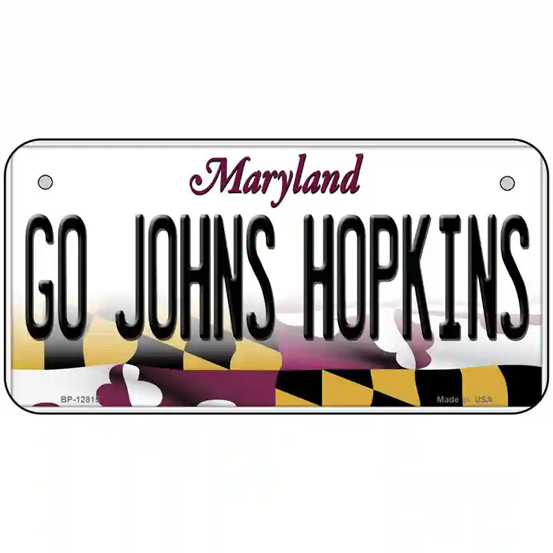 Go Johns Hopkins Novelty Metal License Plate 6" x 3" (BP)