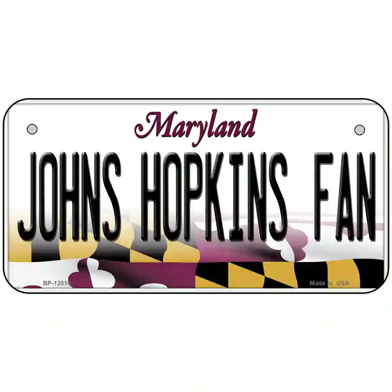 Johns Hopkins Fan Novelty Metal License Plate 6" x 3" (BP)