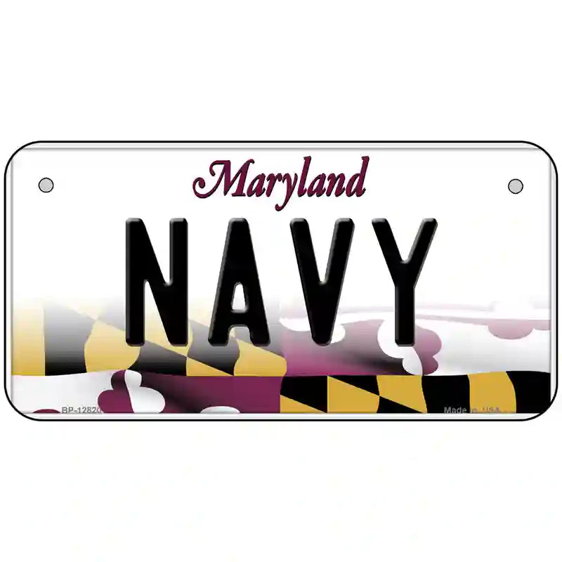 Navy Novelty Metal License Plate 6" x 3" (BP)