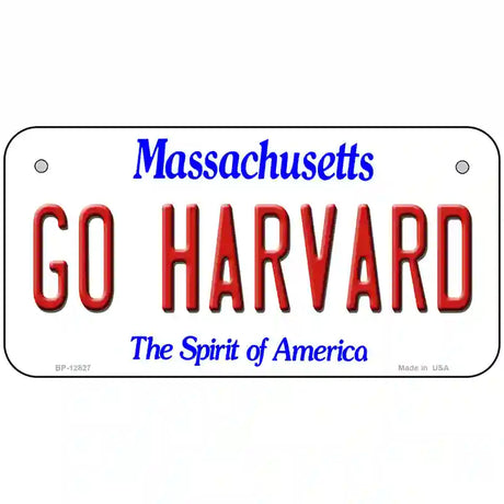 Go Harvard Novelty Metal License Plate 6" x 3" (BP)