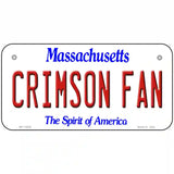 Crimson Fan Novelty Metal License Plate 6" x 3" (BP)