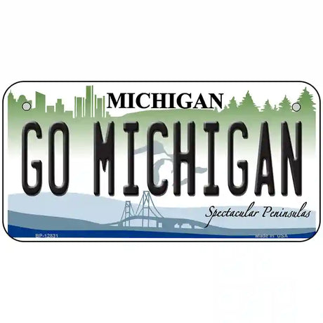 Go Michigan Novelty Metal License Plate 6" x 3" (BP)