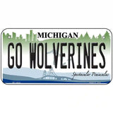 Go Wolverines Novelty Metal License Plate 6" x 3" (BP)