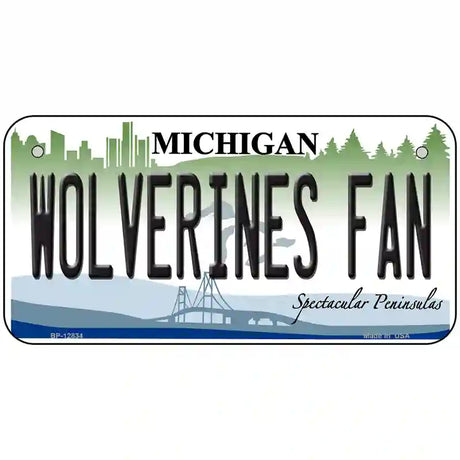 Wolverines Fan Novelty Metal License Plate 6" x 3" (BP)