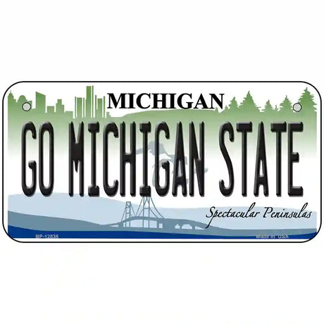 Go Michigan State Novelty Metal License Plate 6" x 3" (BP)