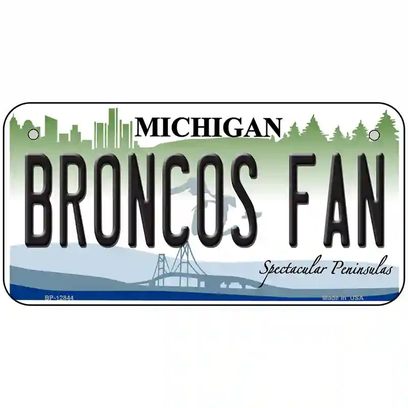 Broncos Fan Novelty Metal License Plate LP-12844 6" x 3" (BP)