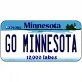 Go Minnesota Novelty Metal License Plate 6" x 3" (BP)