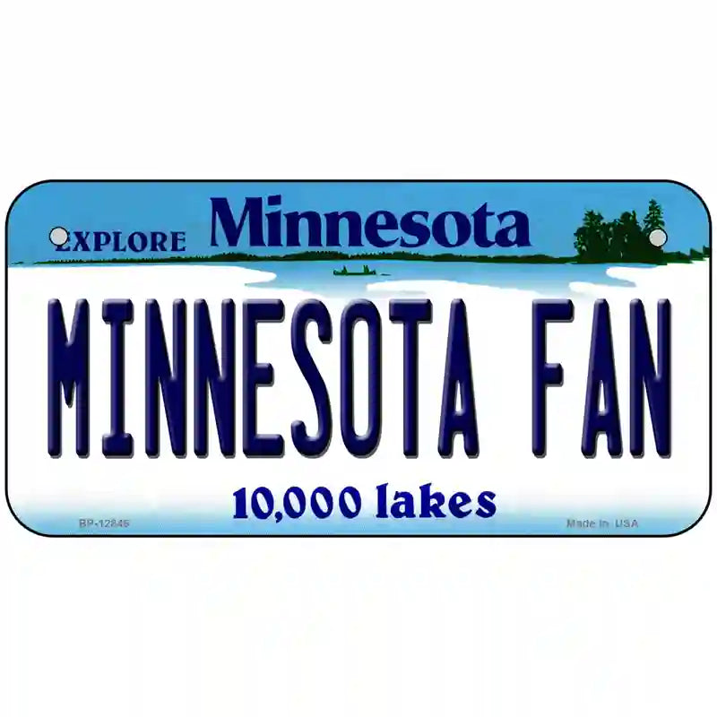 Minnesota Fan Novelty Metal License Plate 6" x 3" (BP)