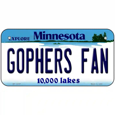 Gophers Fan Novelty Metal License Plate 6" x 3" (BP)