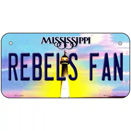 Rebels Fan Novelty Metal License Plate 6" x 3" (BP)