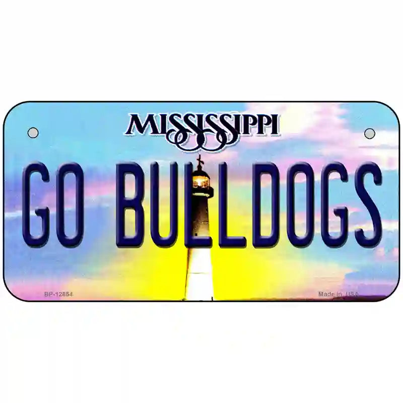 Go Bulldogs Mississippi Novelty Metal License Plate 6" x 3" (BP)