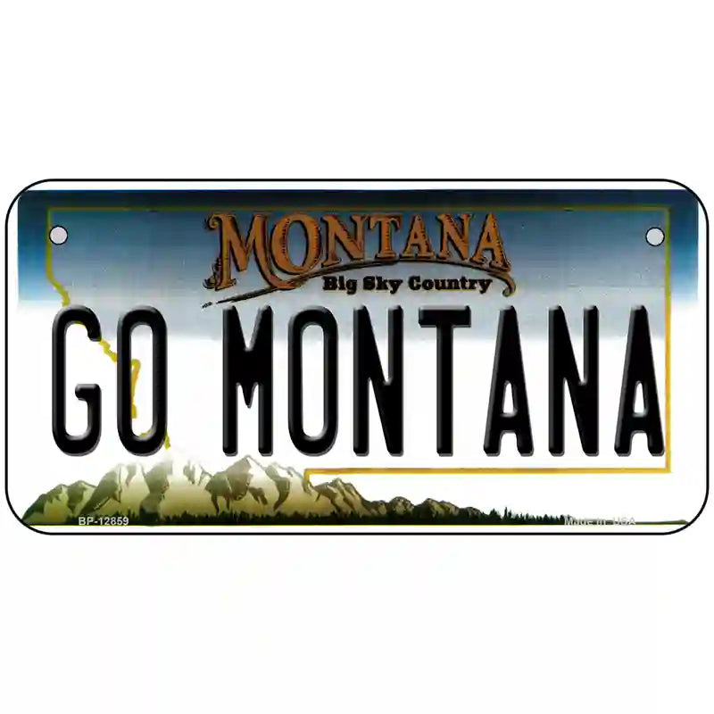 Go Montana Novelty Metal License Plate 6" x 3" (BP)