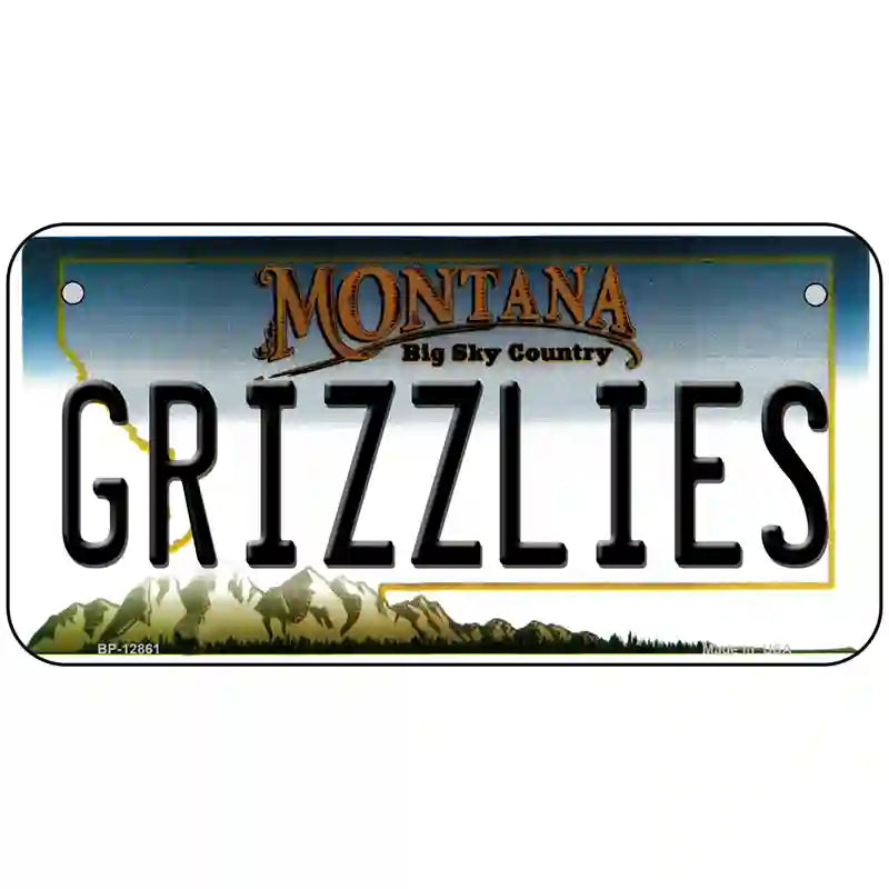 Grizzlies Novelty Metal License Plate 6" x 3" (BP)