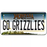 Go Grizzlies Novelty Metal License Plate 6" x 3" (BP)