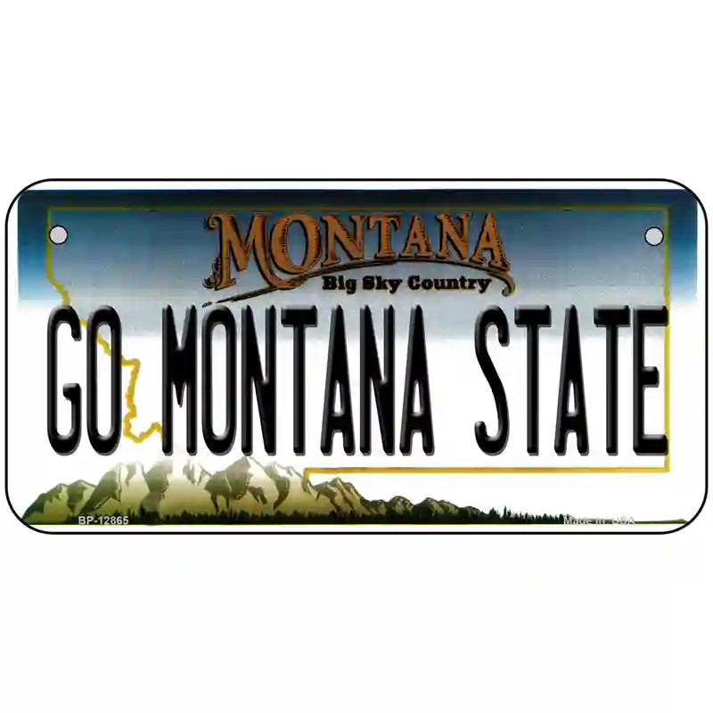 Go Montana State Novelty Metal License Plate 6" x 3" (BP)