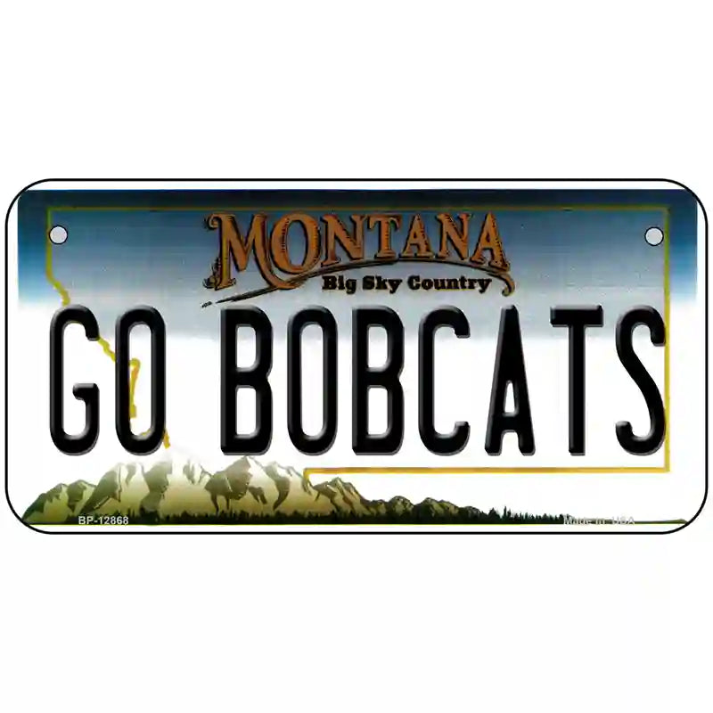 Go Bobcats Novelty Metal License Plate 6" x 3" (BP)