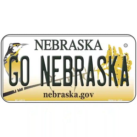 Go Nebraska Novelty Metal License Plate 6" x 3" (BP)