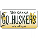 Go Huskers Novelty Metal License Plate 6" x 3" (BP)