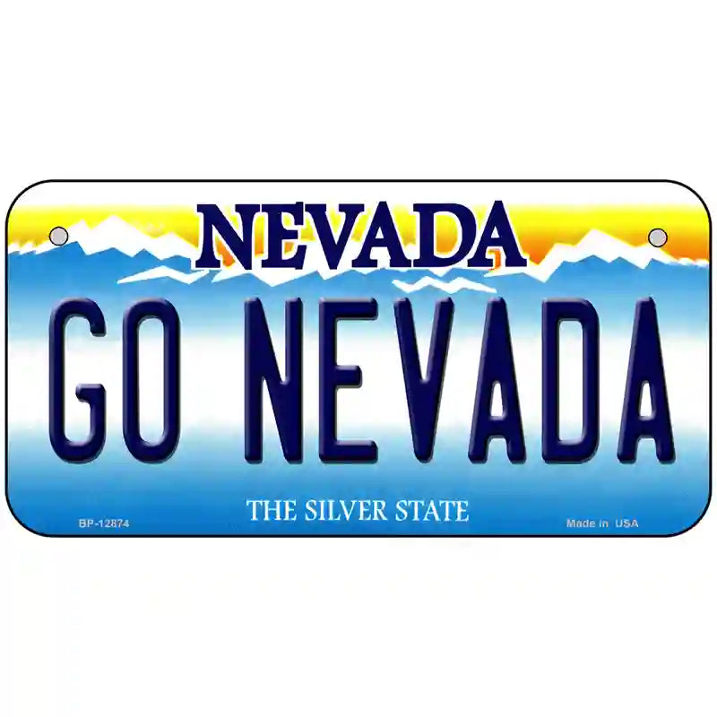 Go Nevada Novelty Metal License Plate 6" x 3" (BP)