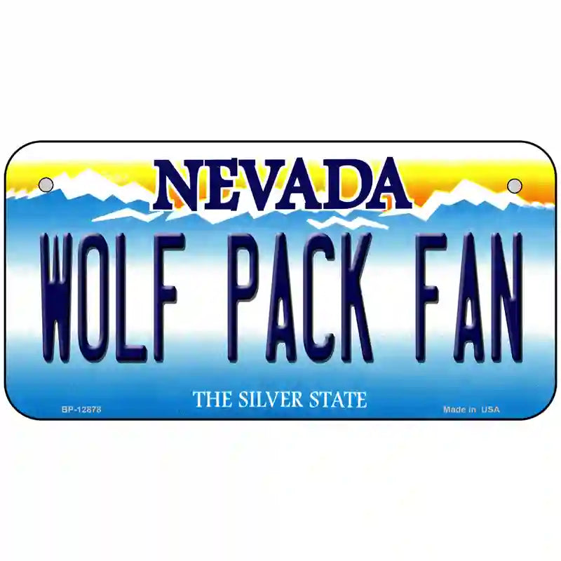 Wolf Pack Fan Novelty Metal License Plate 6" x 3" (BP)