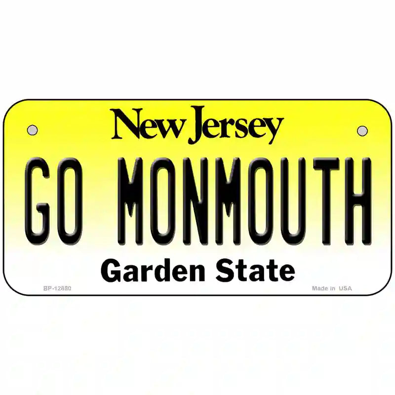 Go Monmouth Novelty Metal License Plate 6" x 3" (BP)