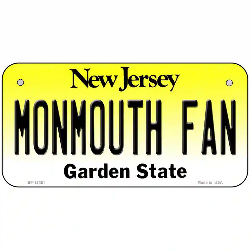 Monmouth Fan Novelty Metal License Plate 6" x 3" (BP)