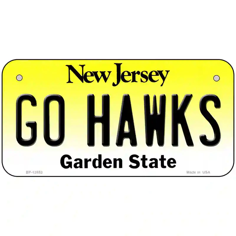 Go Hawks New Jersey Novelty Metal License Plate 6" x 3" (BP)