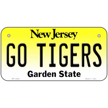 New Jersey Go Tigers Novelty Metal License Plate 6" x 3" (BP)