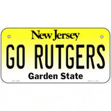 Go Rutgers Novelty Metal License Plate 6" x 3" (BP)