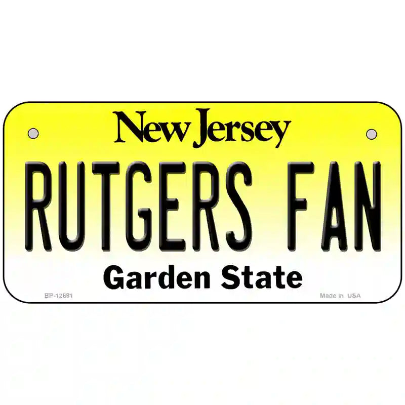 Rutgers Fan Novelty Metal License Plate 6" x 3" (BP)