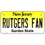 Rutgers Fan Novelty Metal License Plate 6" x 3" (BP)