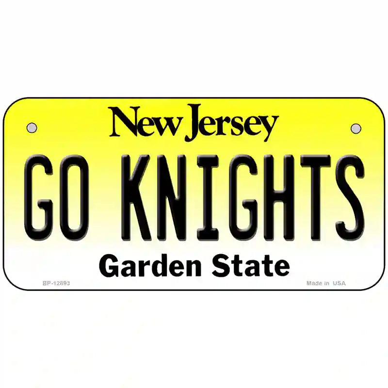 Go Knights New Jersey Novelty Metal License Plate 6" x 3" (BP)