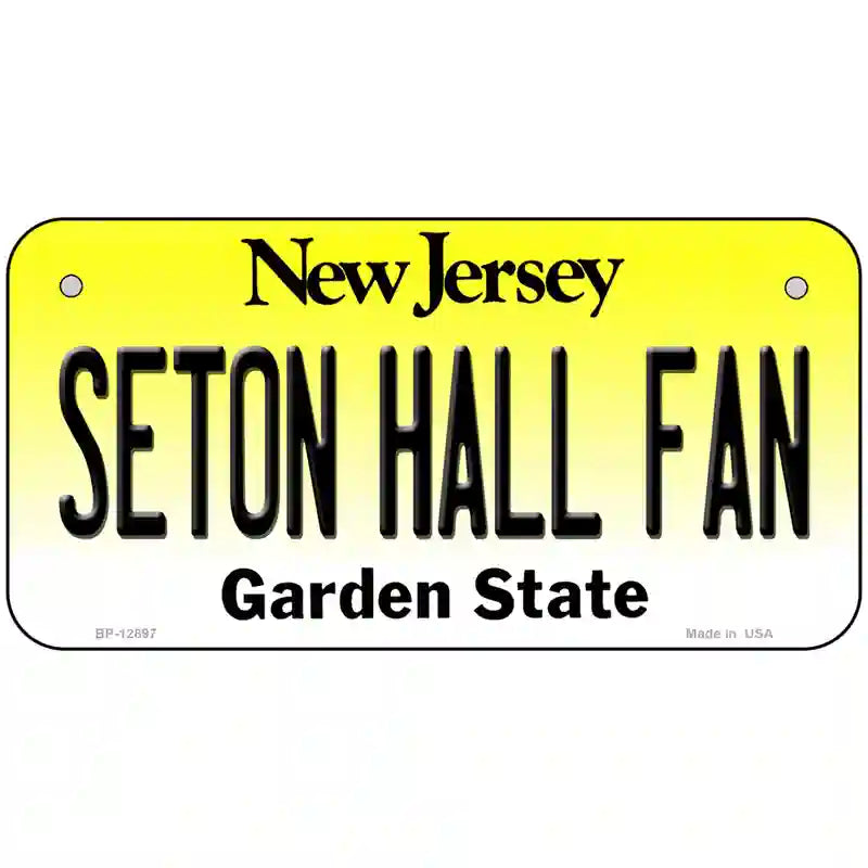 Seton Hall Fan Novelty Metal License Plate 6" x 3" (BP)