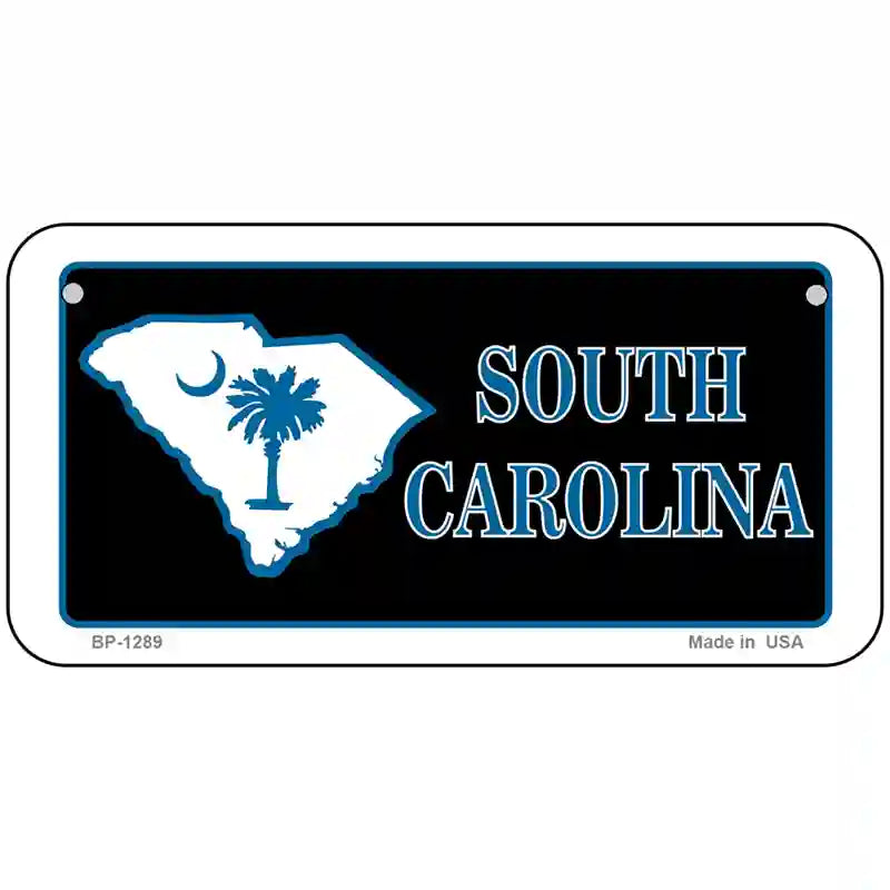 South Carolina Flag Novelty Metal License Plate 6" x 3" (BP)