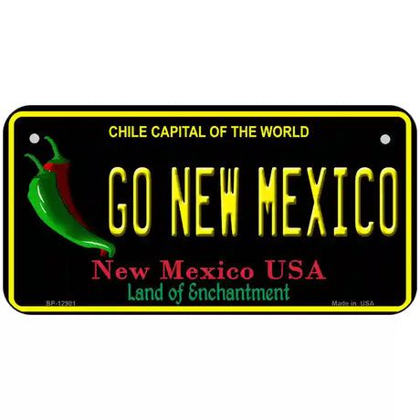 Go New Mexico Novelty Metal License Plate 6" x 3" (BP)