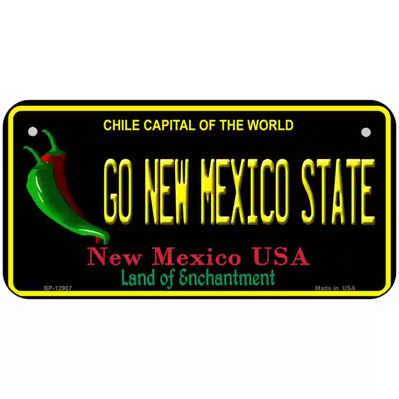 Go New Mexico State Novelty Metal License Plate 6" x 3" (BP)