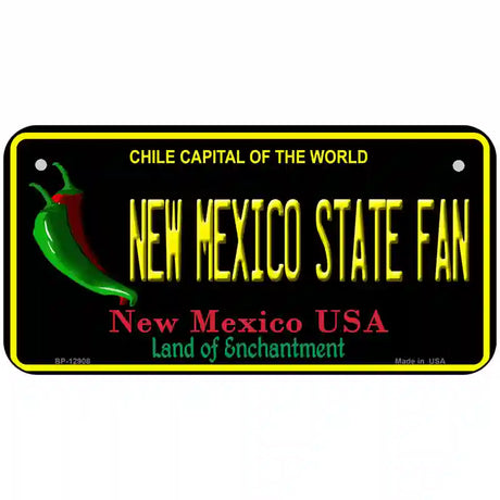 New Mexico State Fan Novelty Metal License Plate 6" x 3" (BP)