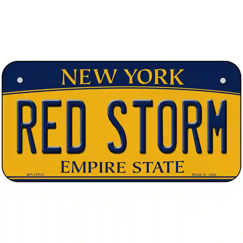 Red Storm Novelty Metal License Plate 6" x 3" (BP)