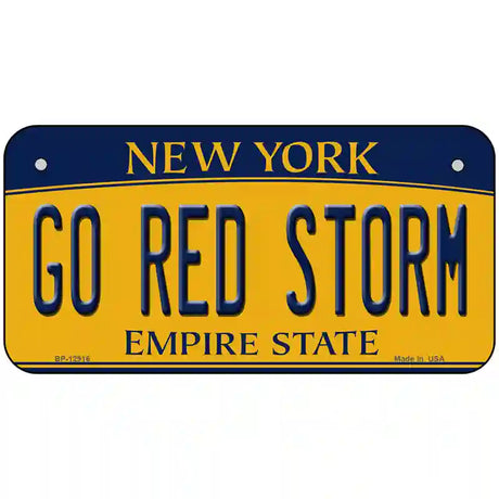 Go Red Storm Novelty Metal License Plate 6" x 3" (BP)